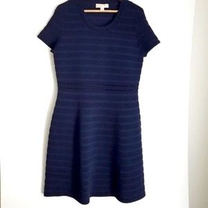 NWOT MICHAEL KORS OTTOMAN RIBBED KNIT SKATER DRESS | SZ. XL | ROYAL BLUE